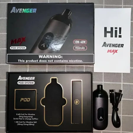 AVENGER MAX 復仇者 MAX 小煙主機|40瓦輸出|雙阻值成品芯 0.6Ω/1.0Ω|Type-C 充電 AVENGER MAX 復仇者 MAX 小煙主機|40瓦輸出|雙阻值成品芯 0.6Ω/1.0Ω|Type-C 充電