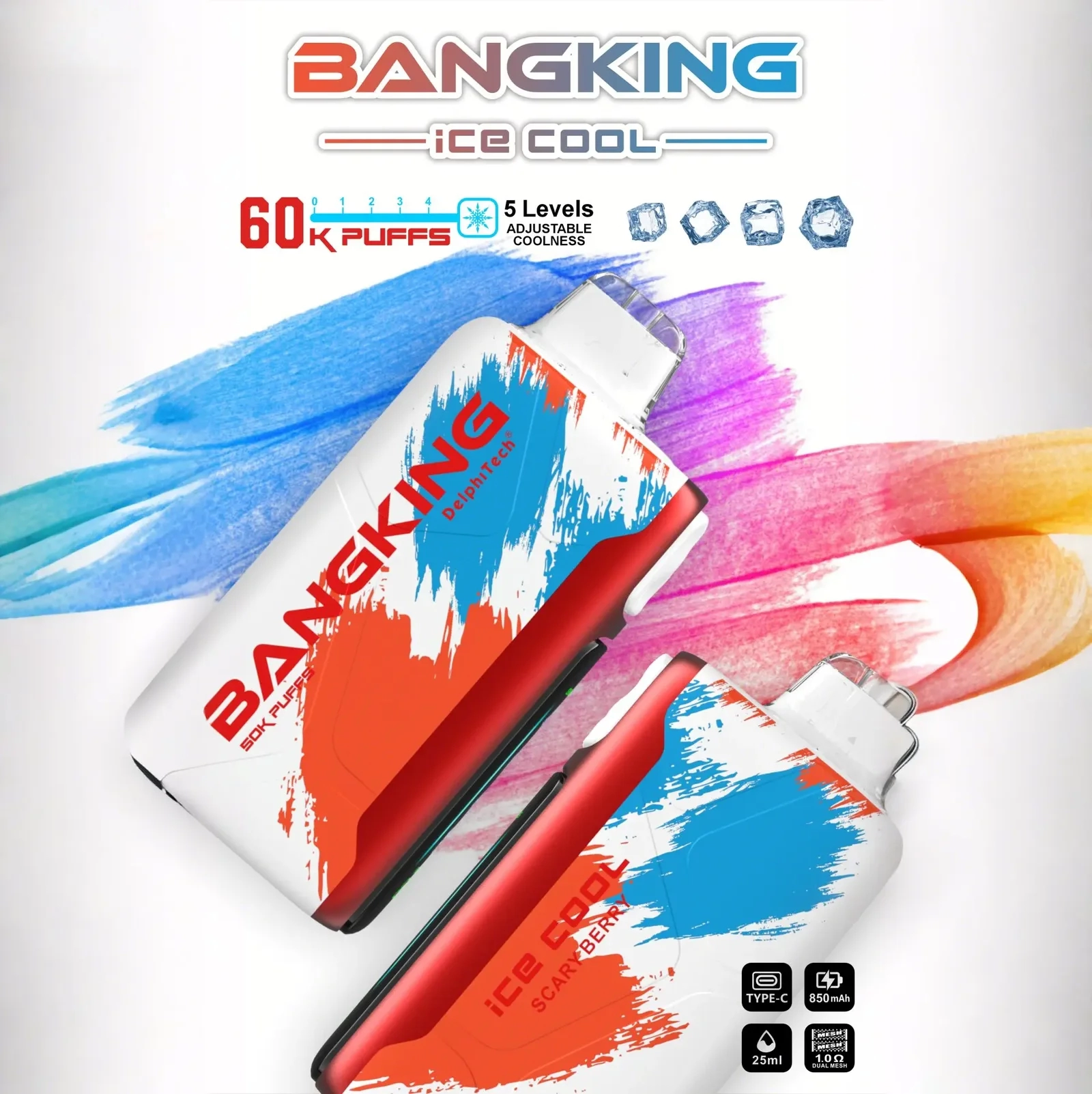 Bang King 60000 拋棄式電子煙|LED 螢幕顯示 × 五檔冰度調節|超長續航大容量・多款口味 Bang King 60000 拋棄式電子煙|LED 螢幕顯示 × 五檔冰度調節|超長續航大容量・多款口味:圖片 5